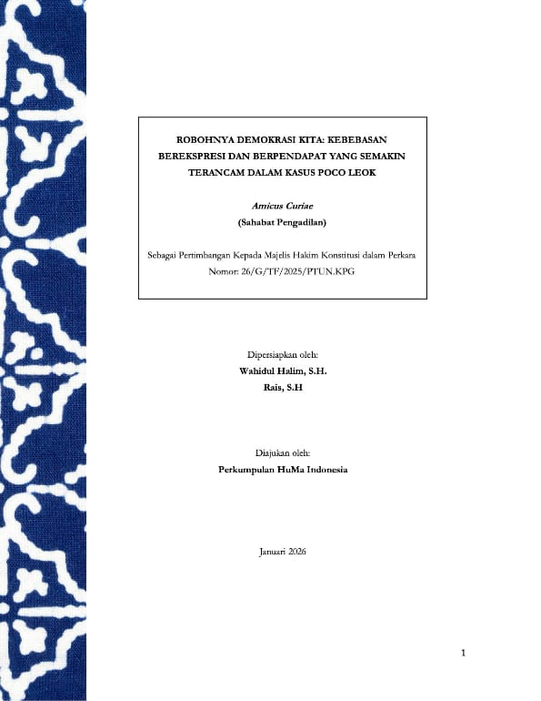 Robohnya Demokrasi Kita: Kebebasan Berekspresi dan Berpendapat yang Semakin Terancam Dalam Kasus Poco Leok